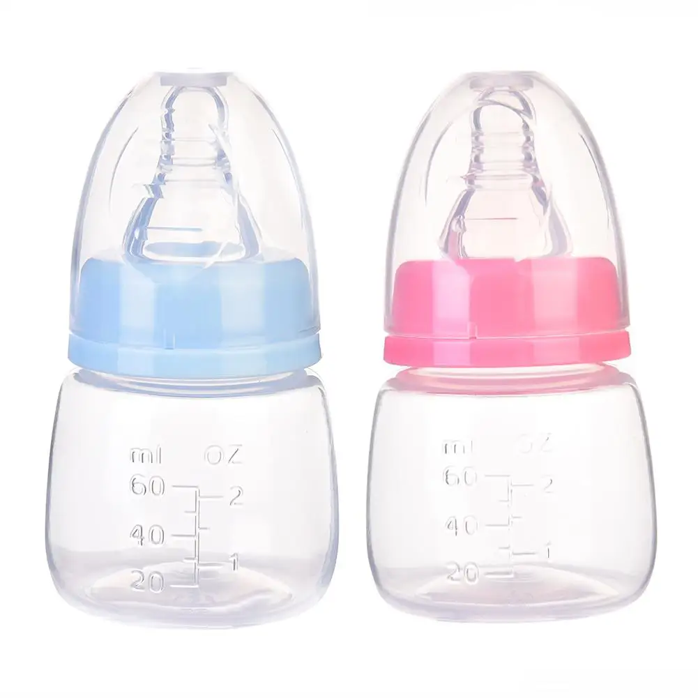 

60ML Baby Newborn Mini Portable Feeding Nursing Bottle BPA Free Safe Infant Nursing Nipple Care Feeder Fruit Juice Milk Bottles