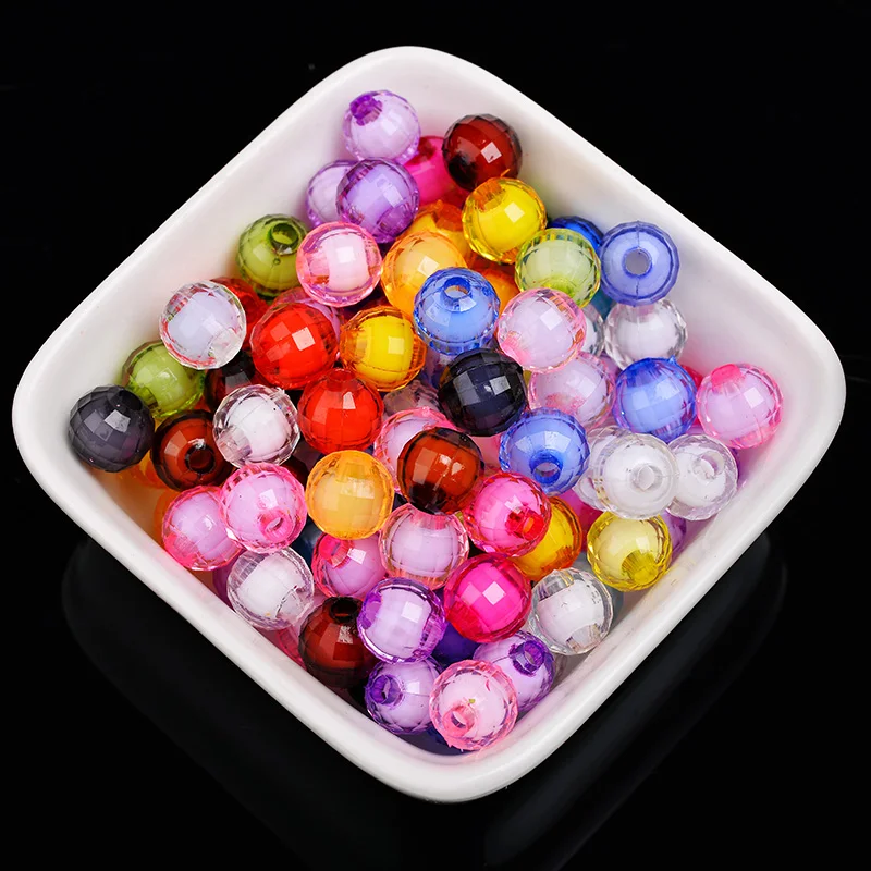 8mm 10mm 12mm Color Round ball Loose spacer beads Sew On Acrylic beads DIY beaded Braided beads Jewelry Making Children\'s Toys