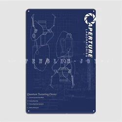Portal 2 Fan Blue Print Metal Plaque Poster Wall Cave Club Bar Personalized Mural Painting Tin Sign Poster