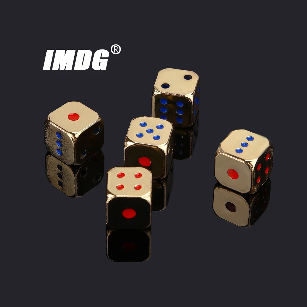 5Pcs/pack Metal #13 Dice Gold Silver Color Dots Dice KTV Bar Entertainment Supplies Fun Dice