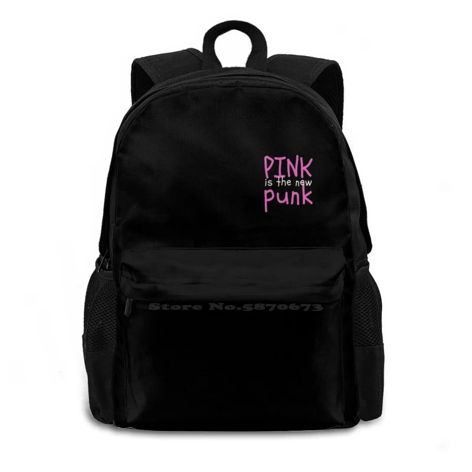 Pink Is The New Punk Premium T Shirt Hot Sale Schoolbag Backpack Fashion Bags Funny Womens Long Sleeve Short Sleeve New York