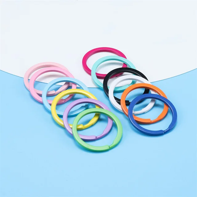 10 sztuk/partia 30mm okrągły DIY metalowy brelok dzielone pierścienie unisex brelok brelok biżuteria brelok akcesoria do robienia Findngs
