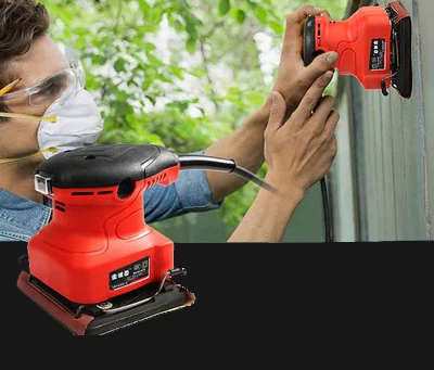 

200W Electric Orbital Sander Machine Wood Polisher Mechanical Furniture Wall Metal Polisher Grinding Machine with Sandpapers