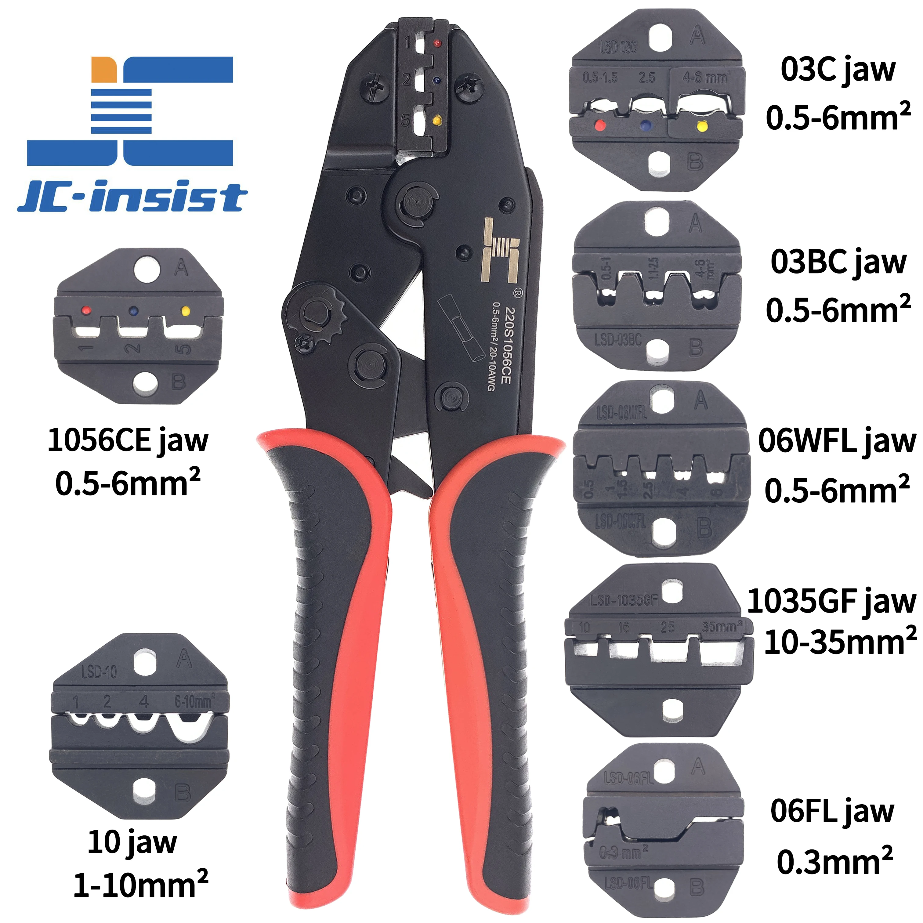 Rahang Yang Dapat Diganti Terminal Tubular Kit Alat Crimping Multifungsi, Terminal Pra-insulasi, Terminal Non-insulasi