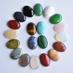 Free shipping 20pcs/lot Wholesale 18x25mm 2020 hot sell natural stone mixed Oval CAB CABOCHON teardrop beads for jewelry making