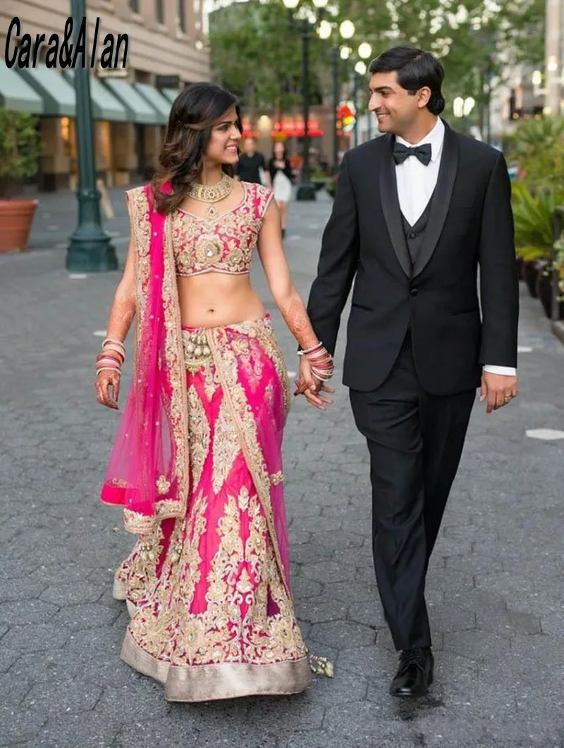 Traditional Indian Engagement Dress For Women 2025 Hot Pink Pakistan Evening Dresses Long Celebrity Prom Gowns Customized