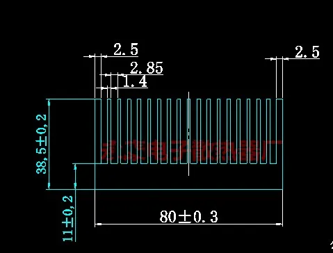 Electronic Radiator Aluminum Dense Teeth Heatsink 50/100/150/200/300/400/500x80x39MM Extruded Heat Sink Computer Water Cooling