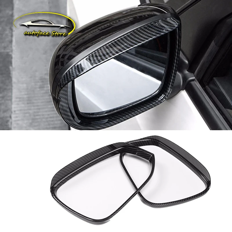 

ABS Carbon For Toyota Camry XV70 2018 2019 Car Accessories Car rearview mirror block rain eyebrow Cover Trim Car Stickers 2pcs