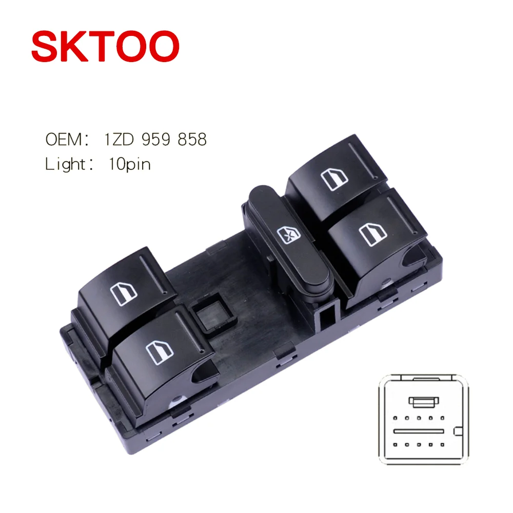 SKTOO For Skoda Old New Octavia 2007-2018 Glass Lift switch front left and right door rear door window control switch 1ZD959858