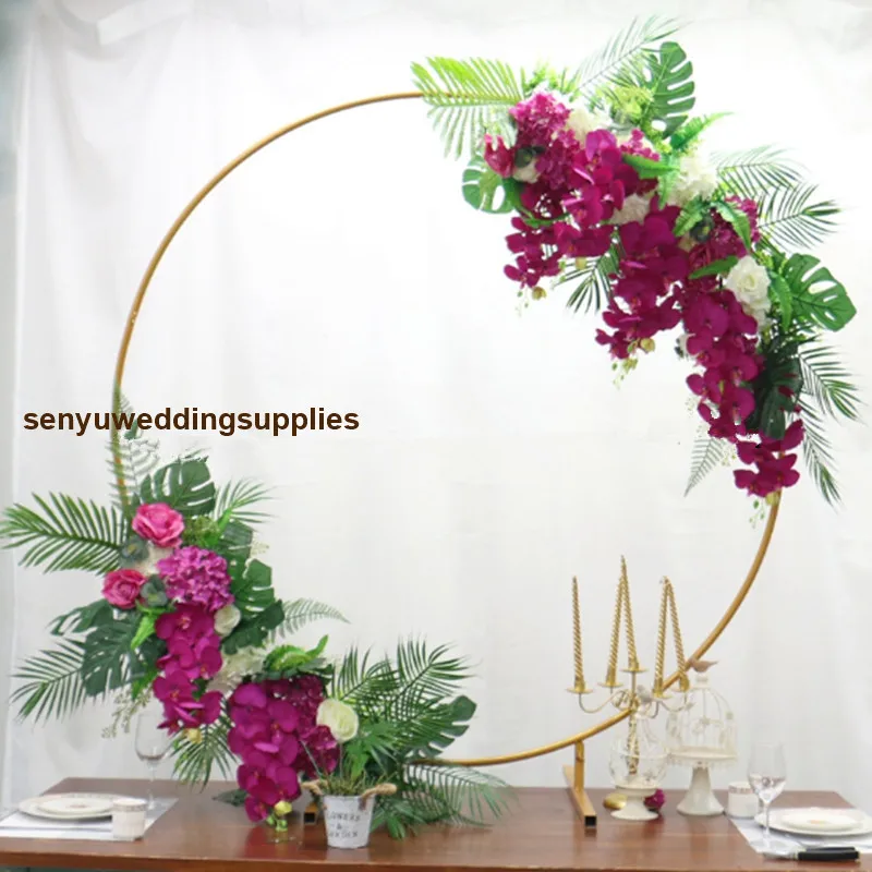 

10pcs Wedding arch metal flower stand round wedding arrangement aisle decor stand for wedding table centerpieces decoration 1446