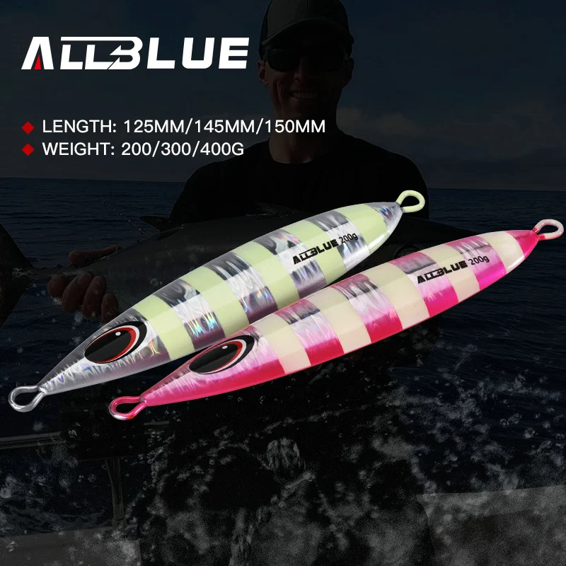 ALLBLUE CXW Metal Jig Fishing Lure 200g/300g/400g Off Shore Slow Pitch Jig Super Hard Vertical Jigging Spoon Fishing Tackle