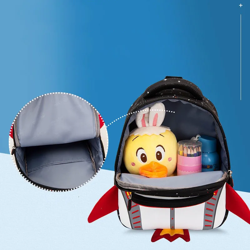 3D Rocket Childrens Backpack Astronauts School Bags Waterproof Cartoon Kid kindergarten Primary School Bag For Boys Girls