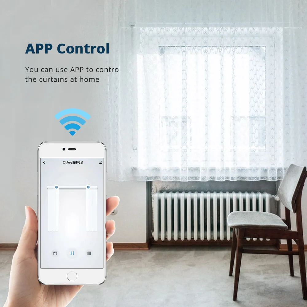 Zemismart Tuya Zigbee Smart Curtain Motor Customized Slide Curtain Track with Battery Remote Timer Alexa Google Home Voice