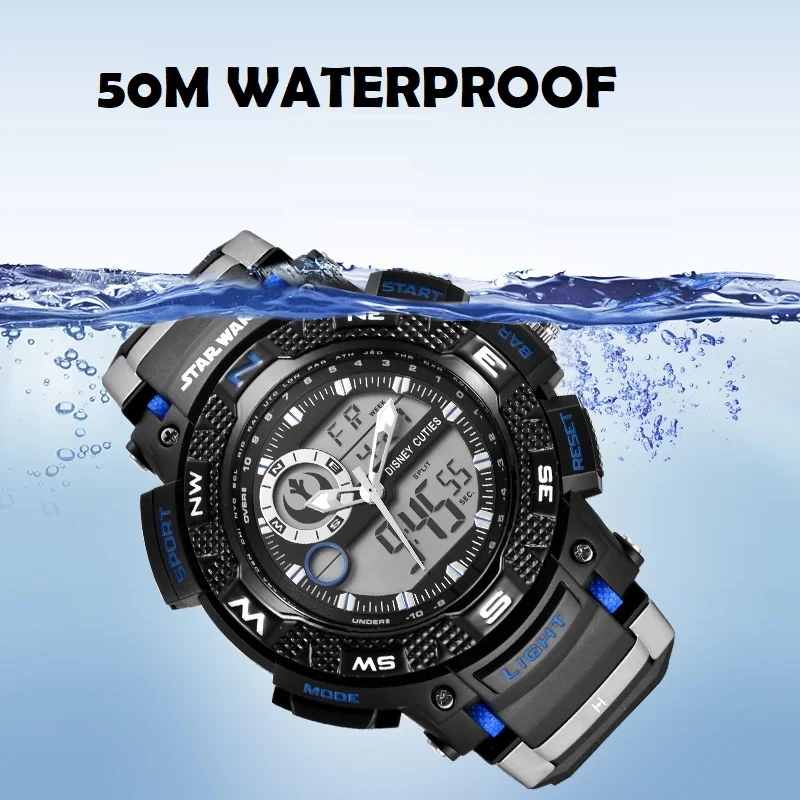 Disney Star Wars Sports Men\'s Watches Luxury Military Quartz  Dual Display Waterproof S Shock Male Clock Relogio Masculino New