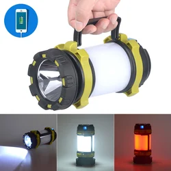 Camping Lantern Outdoor LED Flashlight USB Rechargeable 8000 Lumens Portable Multifunction 4 Modes LED Flash Light Camping Lamp