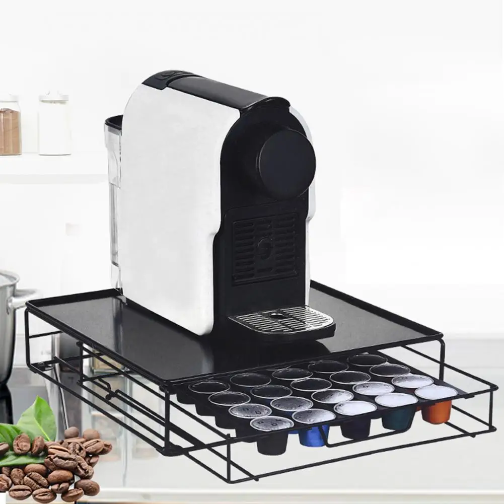 Coffee Capsule Organizer Storage Stand Practical Coffee Drawers Capsules Holder For Dolce Gusto Coffee Capsule Shelves Iron Rack