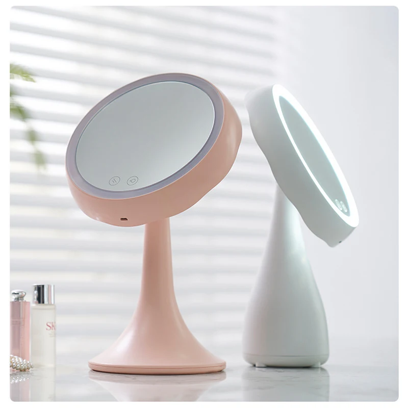 

LED Makeup Mirror With Light 360-degree Ring Light USB Charging Touch Mini Night Light Single-sided Makeup Mirror Beauty Mirror