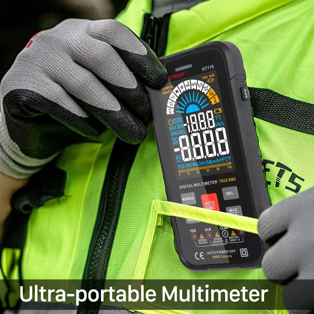 HT116 Ac Dc 1000V Tester Digitale Multimeter Profesional Ncv Smart Auto True Rms Multimeter Voltmeter Capaciteit Voltage Tester