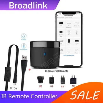 Broadlink rm4 mini + hts2 ir controle remoto ar condicionado tv set-top box sensor de umidade temperatura hts2 com alexa