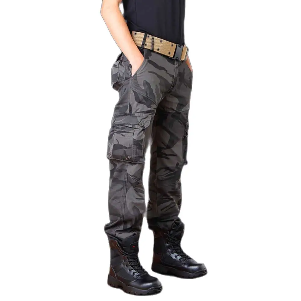 Military Fans Cargo Pants Men Casual Tactical Track Trousers Straight Loose Baggy Camouflage Army Style Clothing