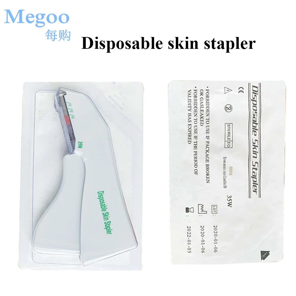 2Pcs Emergency Wounds Skin Stapler 35w Disposable Medical Sterile Surgical Suture Stapler Skin  Stitching Machine First Aid Tool