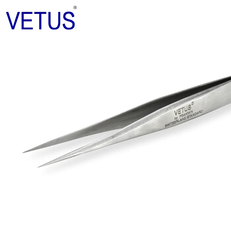 VETUS ST-10 (110mm) wysoka precyzyjna pęseta stal nierdzewna niemagnetyczne kwasoodporne szczypce rzęsy uroda narzędzia do Manicure