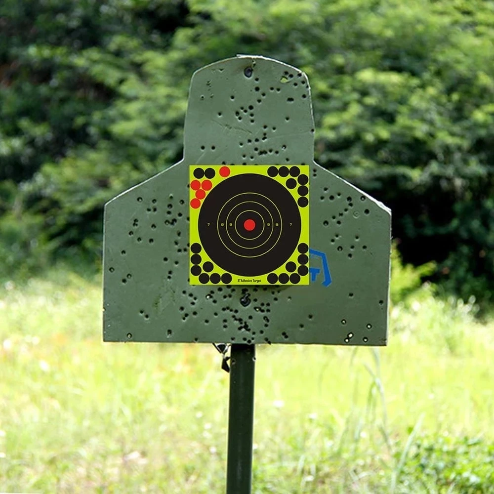 Pegatina de puntos de objetivo de caza autoadhesiva, rifles de pistola, pastores de objetivo redondo, pegatinas de tiro, 8 pulgadas, 10 piezas