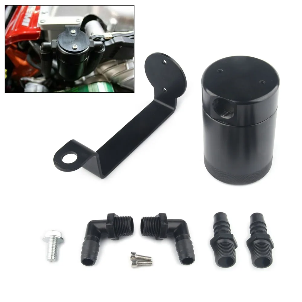 For Dodge Racing Oil Catch Can Tank For 2015-2021 Charger Hellcat Performance Oil Separator Passenger Side Black