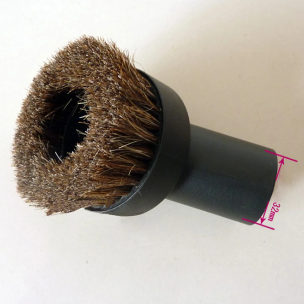 1-1/4\'\' 32mm Replacement Vacuum Cleaner Brush Round Dusting Brush Soft Horsehair Vacuum Attachment Brushes Head, Set of 2