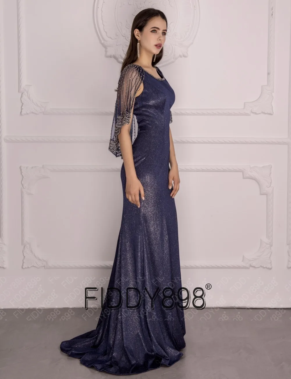 evening dress formal Dark Green Spaghetti-Strapes Slit Evening Dress Long With Pockets