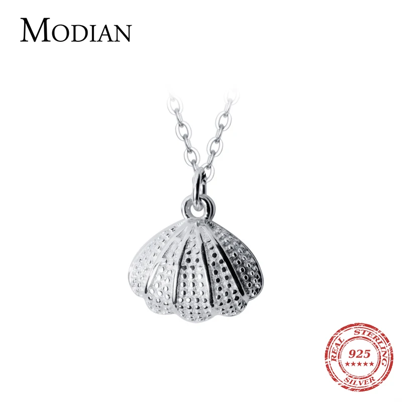 Modian nuovi pendenti della collana di modo della conchiglia di perle d\'acqua dolce naturali in argento Sterling 925 massiccio per le donne gioielli