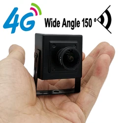 Mini 4G SIM Card IP Camera 1080P 5MP HD Indoor Security Miniature Small 4G Bullet Camera CCTV Metal P2P Onvif Audio Camhi Alarm
