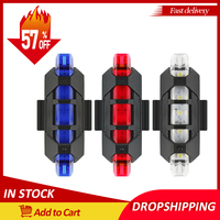 Outdoor Bike Light Night Cycling Safety Warning Taillights Rear Lamp Waterproof 5 LED USB Rechargeable Bicycle Flashing Light