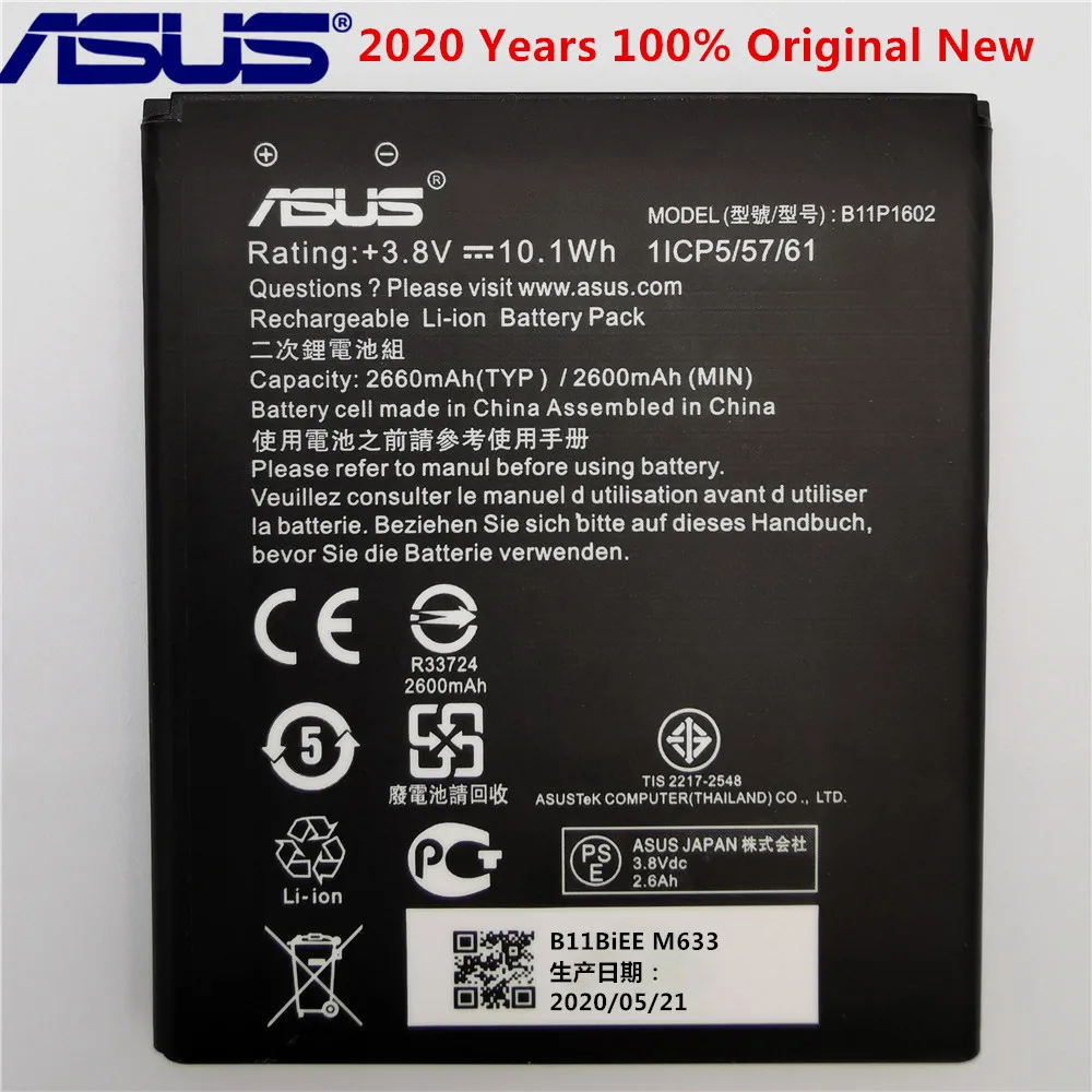 

ASUS 100% Original 2660mAh B11P1602 Battery For ASUS Zenfone Go 5 ZB500KL X00AD X00ADC X00ADA Phone Latest Production Battery