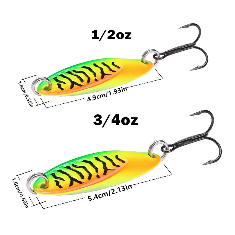 SUNMILE Spoon Fishing Lure With VMC Hooks Metal Trout Spoon Bait For Trout Bass Pike Walleye Salmon,7g/10g14g/21g casting spoon