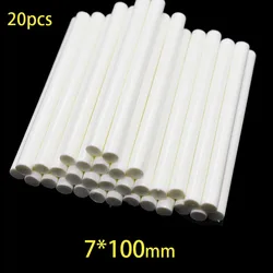 20 pçs 7x100mm bastões de cola quente para 7mm pistola de cola elétrica artesanato diy reparação manual branco adesivo vedação cera vara