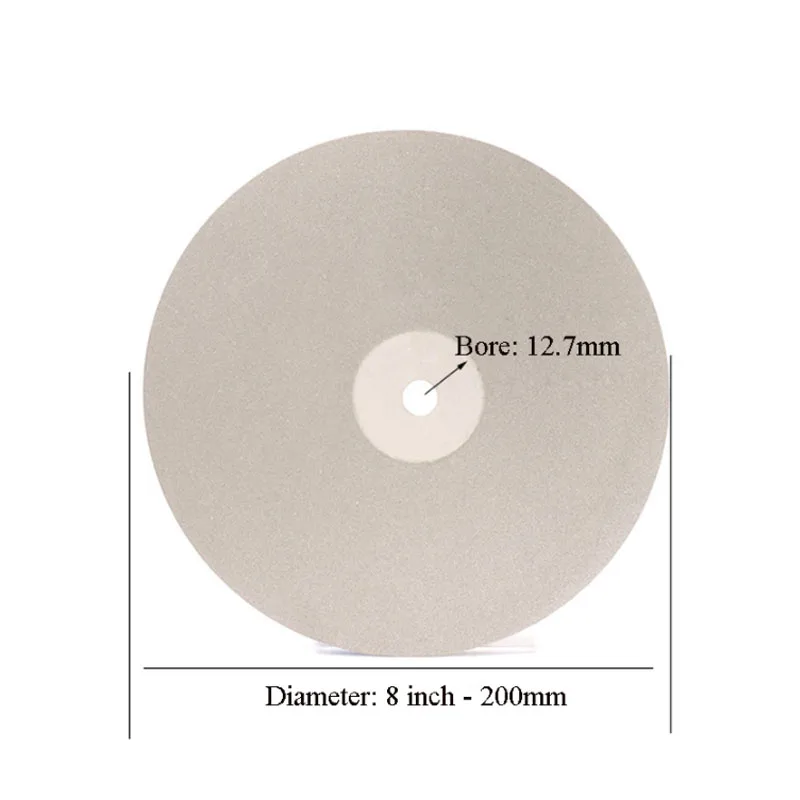 8 Inch 200mm Single Side Diamond Coated Flat Lap Wheel Polishing Wheels Jewelry Grinding Polished Disc 46-2000 Grit