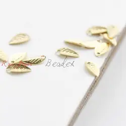 Solid Brass Charm - Leaf 7.5x4mm (1865C)