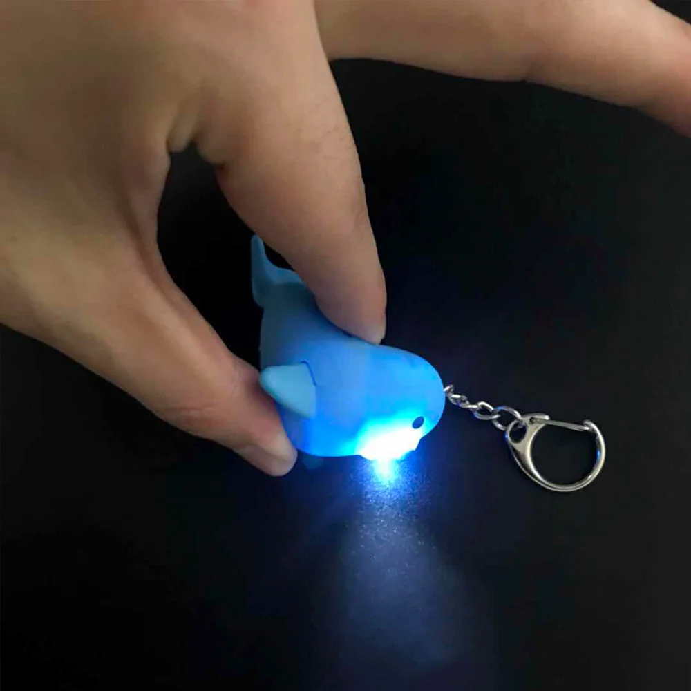 Sea Lion LED Lights Keychain Luminous Vocal Mini Flashlight Key Chains Child Kids Toys Gift Women Men Party Jewelry