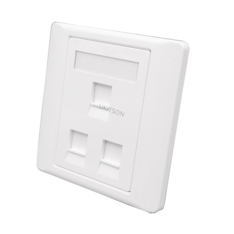 White Color 3 Ports Faceplate Compatible For EU Round Junction Box Three Keystone Insert Sockets Wall Outlet