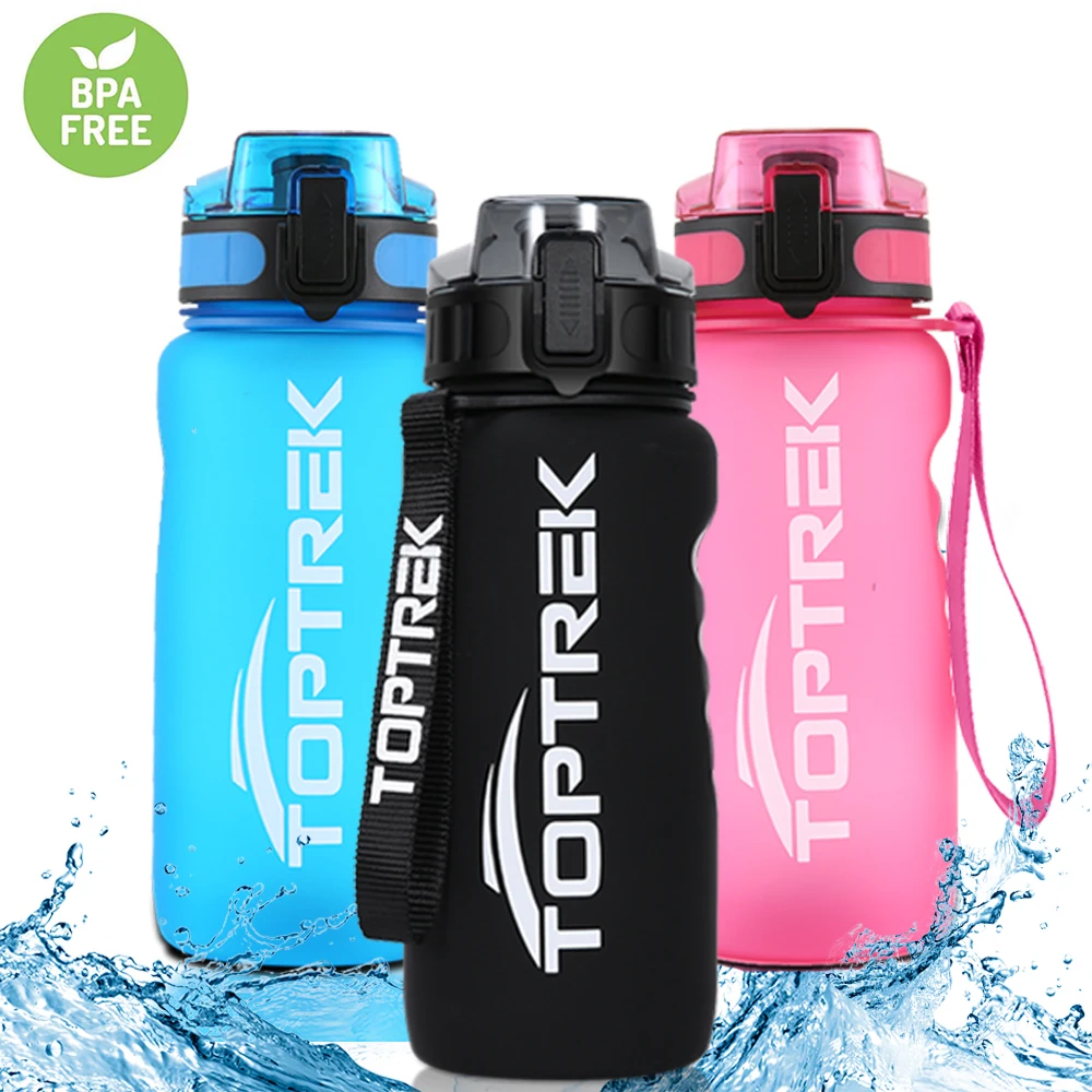 Toptrek Sports Water Bottle 650ML Protein Shaker Outdoor Travel Portable Leakproof Drinking Waterbottle BPA Free My Drink Bottle