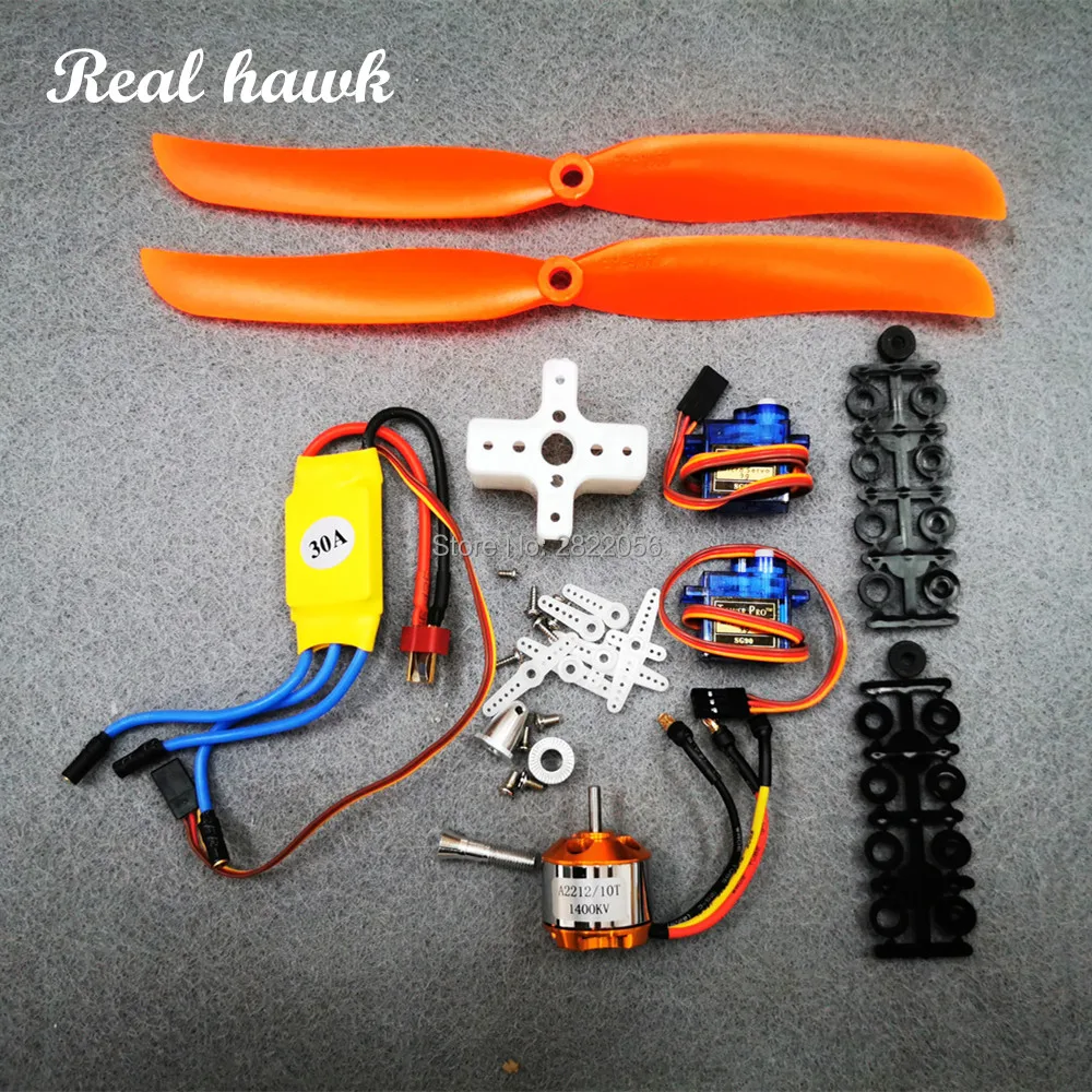 A2212 1400KV Silnik bezszczotkowy 30A ESC Mocowanie silnika Outrunner 9050 Śmigło SG90 9G Mikro serwo do helikoptera RC ze stałym skrzydłem