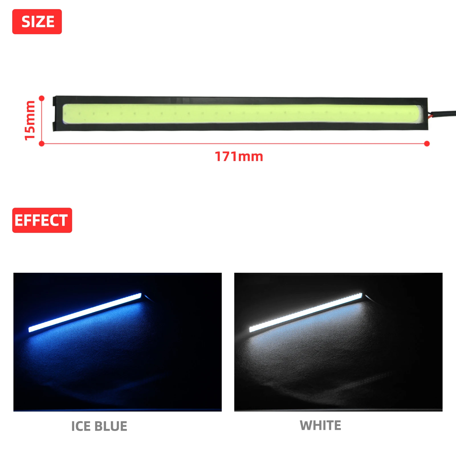 17cm Waterproof Car COB LED Strip Light Car Daytime Running Light Auto Fog Lamp For Jeep Kia Volkswagen Ford Focus 2