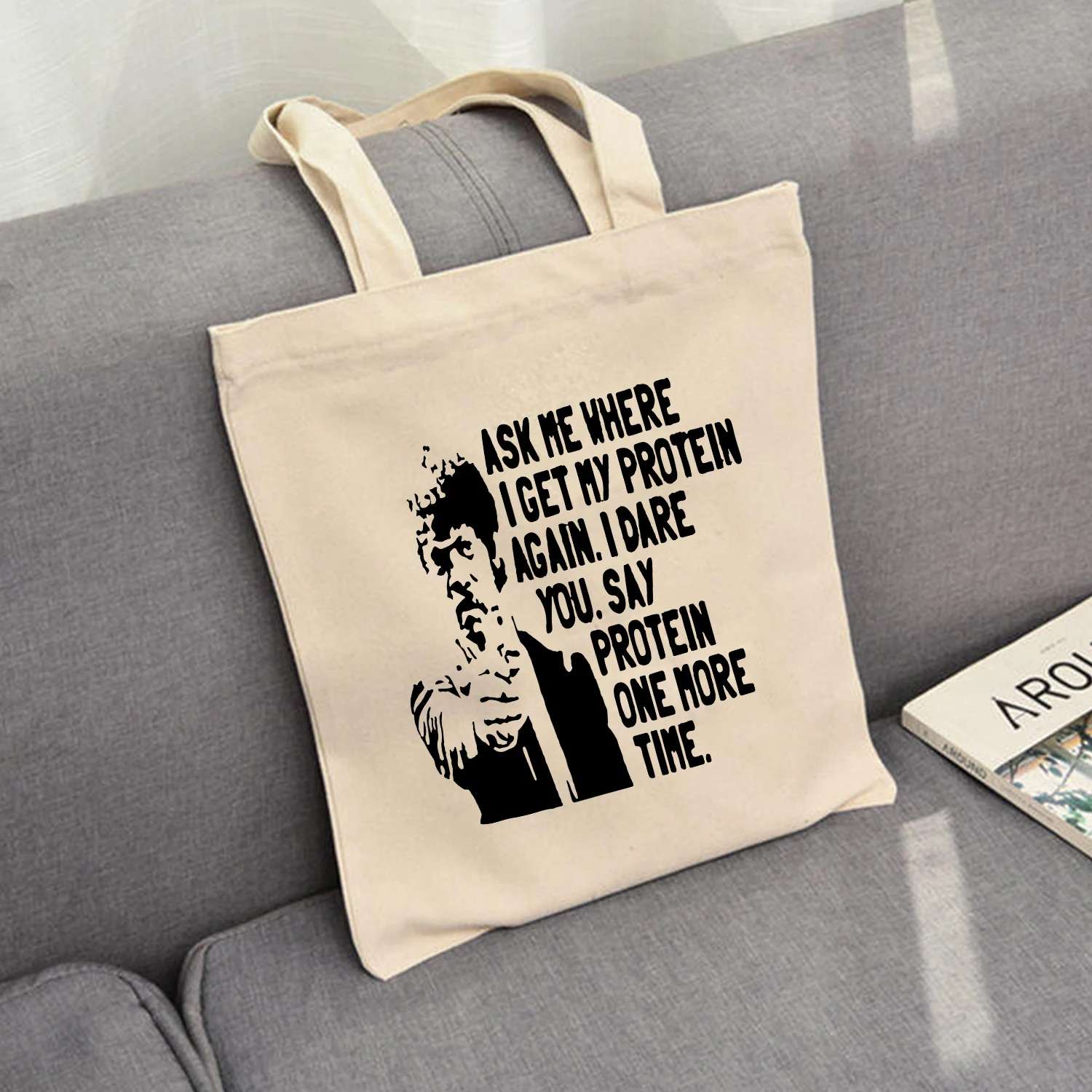 Environmental Shoulder Bags Handbag 90s Ulzzang Foldable Books Shopping Bags Girls Cows Harajuku Canvas Tote Bag for Women