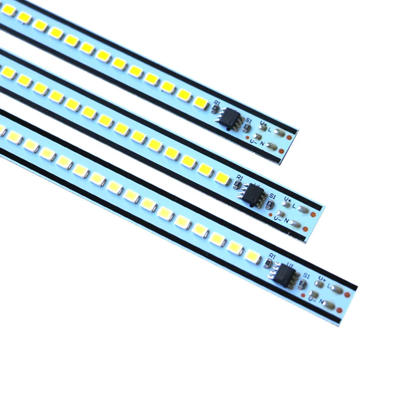 1pc 2835 ac 220 12vのledバーアルミpcb 20/30/40/50センチメートルドライブキッチンキャビネットハードストリップライトuvシェイプチューブ