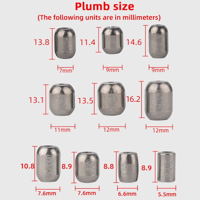 Peso de pesca, señuelo de plomo de cobre, aparejos de balsa de pesca, plomo de tiro de cobre dividido, Protector de línea de pesca de acero de tungsteno, 5 uds.
