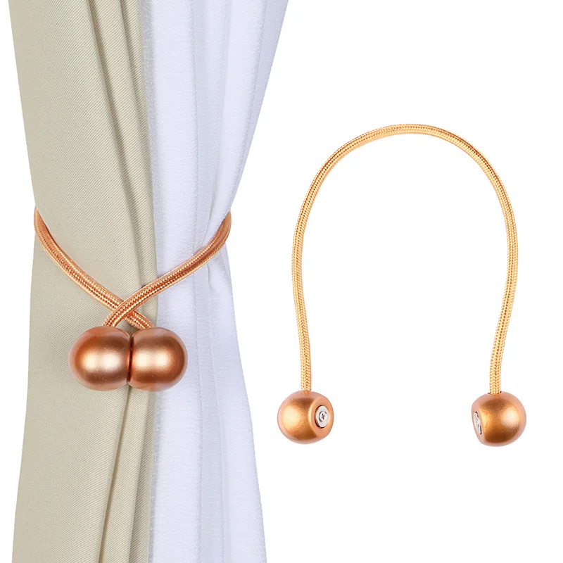 1PC Curtain Magnetic Pearl Ball Tiebacks Curtain Tie Backs Holdbacks Ring Buckle Clips Smooth Curtain Holder Decoration Accessor