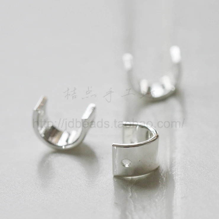 DIY Supply-Solid Brass Finding Two Holes Spacer - Curved Bead Frame - Half Circle 8x6mm (3321C)