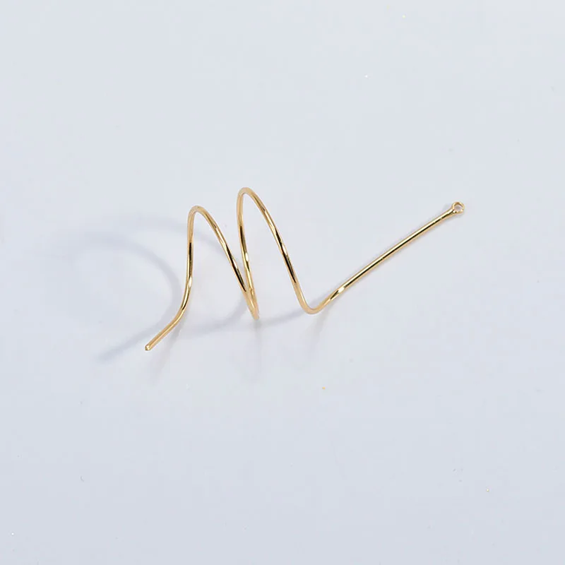 Gold plated color retention curve, diamond belt hanger, round circling individual geometric earring accessories DIY Handmade