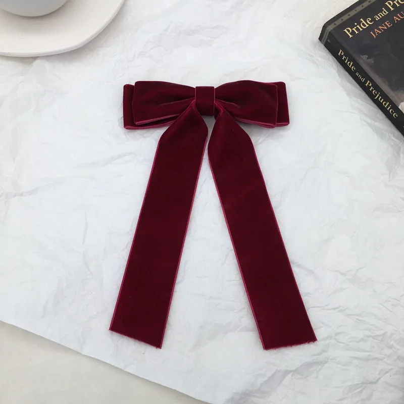 Lystrfac 2021 Vintage Velvet Bow Hairpin for Women  Bow Hair Clips Ladies Hairgrip Headdress Female Fashion Hair Accessories